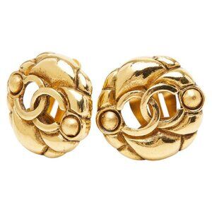 Chanel CC Logo Vintage Gold Plated Ring